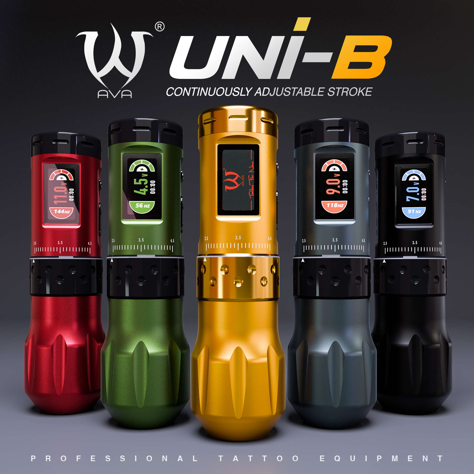 UNI‑B — Continuously Adjustable Stroke Rotary Tattoo Machine 